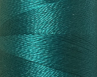 Deep Sea Turquoise, Silk Machine Threads, 100% Mulberry Silk, Plain Dyed, Luxury Silk Threads, Spun Silk, Solid Colours, 300m, 325ydS