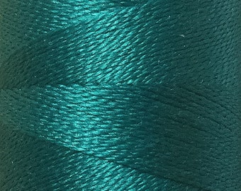 Deep Sea Turquoise, Silk Machine Threads, 100% Mulberry Silk, Plain Dyed, Luxury Silk Threads, Spun Silk, Solid Colours, 300m, 325ydS