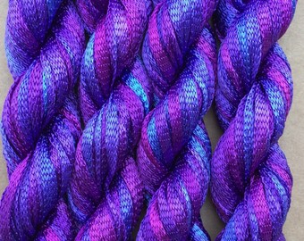 Hand Dyed Viscose Ribbon, 10/167 Viscose Ribbon, Rayon Ribbon, Embroidery, Thread, Canvaswork, Needlepoint, Colour No.05 Violet