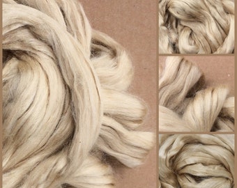 Tussah Silk Top, Wild Tussah Fibre, Tussah Silk Sliver, Tussah Silk Roving, Luxury Fibre, Spinning, Felting