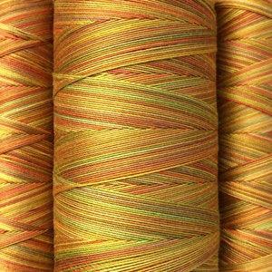 Hand Dyed Cotton Machine Quilting Thread, Colour Orange Squash, 150m (162yds) or 750m (820yds) spool, Egyptian Giza Cotton