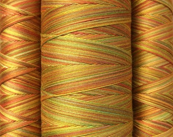 Hand Dyed Cotton Machine Quilting Thread, Colour Orange Squash, 150m (162yds) or 750m (820yds) spool, Egyptian Giza Cotton