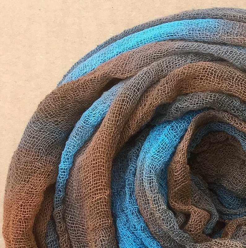 Dyed Butter Muslin Hand Dyed Gauze Colour No.21 Rust Nuno felting Cotton Scrim UK Seller Openweave Fabric