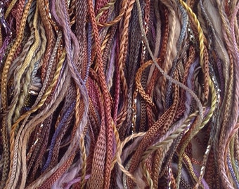 Embroidery Thread Selection, Hand Dyed, One Off, No.01 Chocolate, Variegated Threads, Creative Embellishments, Cordmaking, Embroidery