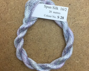 Silk 16/2 No.28 PalmaViolet, Embroidery Thread, Hand Dyed Embroidery Thread, Artisan Thread, Textile Art