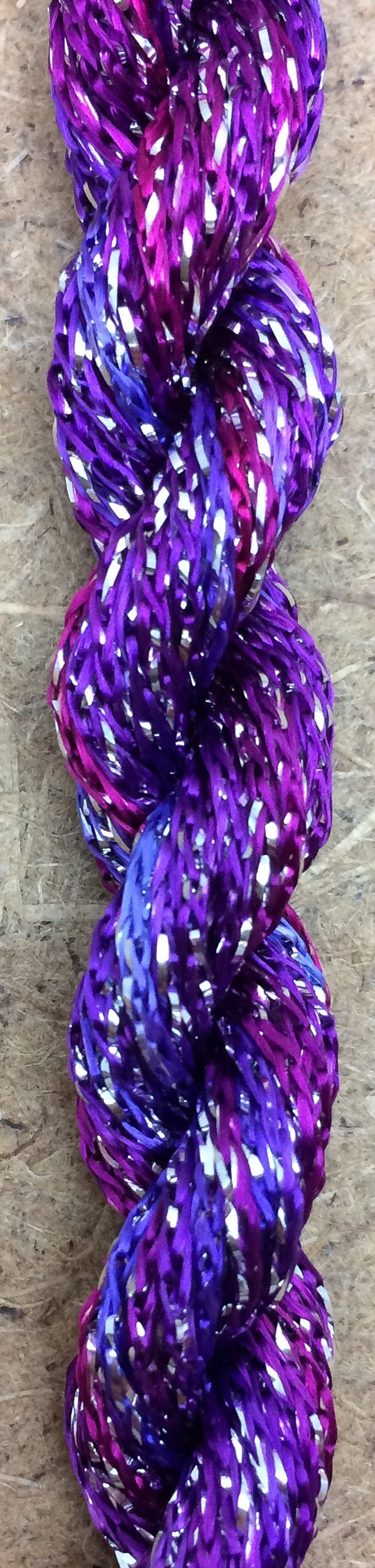 skein 10m No.05 Violet 4167 Viscose Sparkle Chainette with Silver Lurex 11 yards Embroidery Thread Floss
