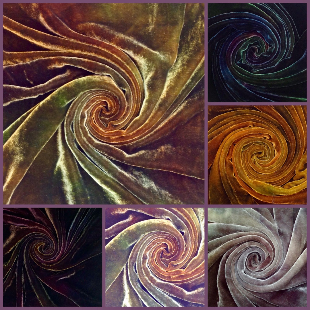 Hand Dyed Silk Velvet, Mixed Remnant Bag, Silk and Viscose Velvet