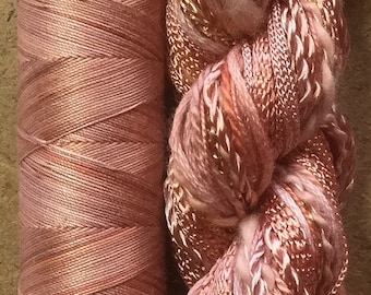 Hand Dyed Thread Selection, Two of a Kind, No.43 Peach, Hand Dyed Embroidery Thread, Hand Dyed Quilting Thread, Textile Art, Scrapbooking