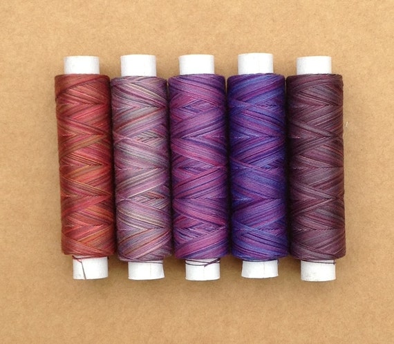 Hand Dyed Cotton Machine Embroidery Thread, Machine Quilting