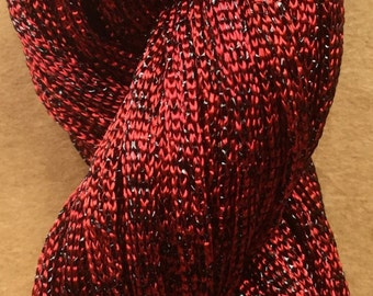 Hand Dyed Sparkle Viscose Ribbon, 10/167 Viscose Ribbon,  Embroidery, Thread, Canvaswork, Colour Rich Red