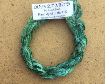 Silk Chenille No.33 Aquamarine, Hand Dyed Embroidery Thread, Artisan Thread, Textured Silk Thread