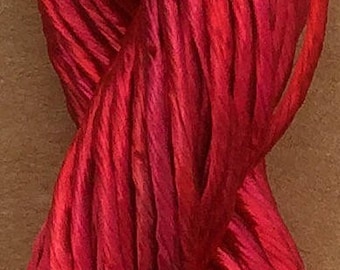 Thick Rayon Floss, Viscose Floss, 9 Strand Viscose Floss, Embroidery Thread, Braidmaking, Kumihimo, Scarlet/Red