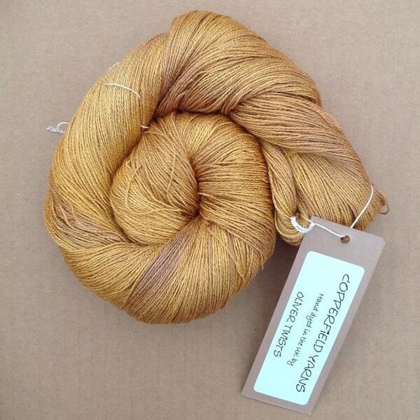Silk and Baby Camel Yarn 2ply, Knitting, Crochet, Weaving, Colour No.07, Yellow Ochre, Ref.931