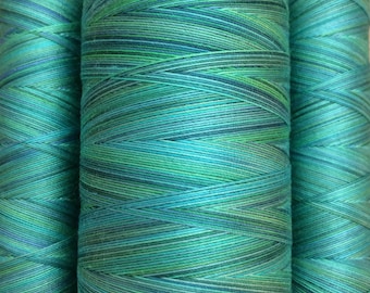 Hand Dyed Cotton Machine Quilting Thread, No.20 Jade, 150m (162yds) or 750m (820yds),  Eygyptian Giza Cotton 40 weight