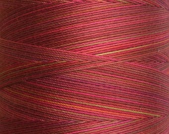 Hand Dyed Cotton Machine Quilting Thread, Machine Embroidery Thread,  Eygyptian Cotton 40 weight, 750m (820yds) Colour No.02 Antique Red