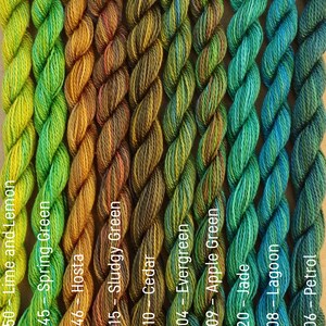 MEDIUM COTTON, Hand Dyed Embroidery Thread, 6/2 wt. Equivalent to Perle 8 image 3