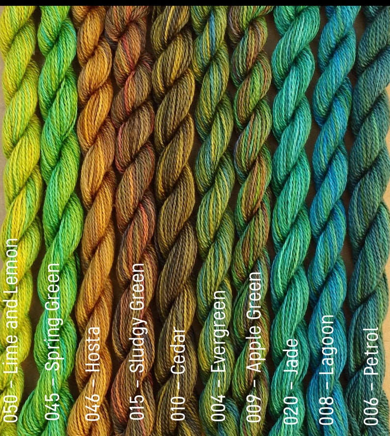 MEDIUM COTTON, Hand Dyed Embroidery Thread, 6/2 wt. Equivalent to Perle 8 image 3