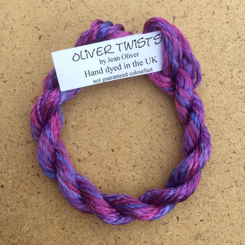 Artisan Thread No.05 Violet Embroidery Thread Hand Dyed Embroidery Thread Silk Filament No.05 Violet Textile Art
