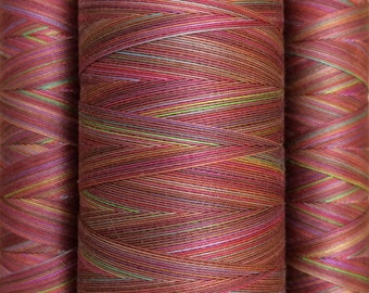 Multicoloured, Hand Dyed Cotton Machine Quilting or Embroidery Thread, Eygyptian Cotton 40wt., 150m (162yds) or 750m (820yds, Ref.SM02