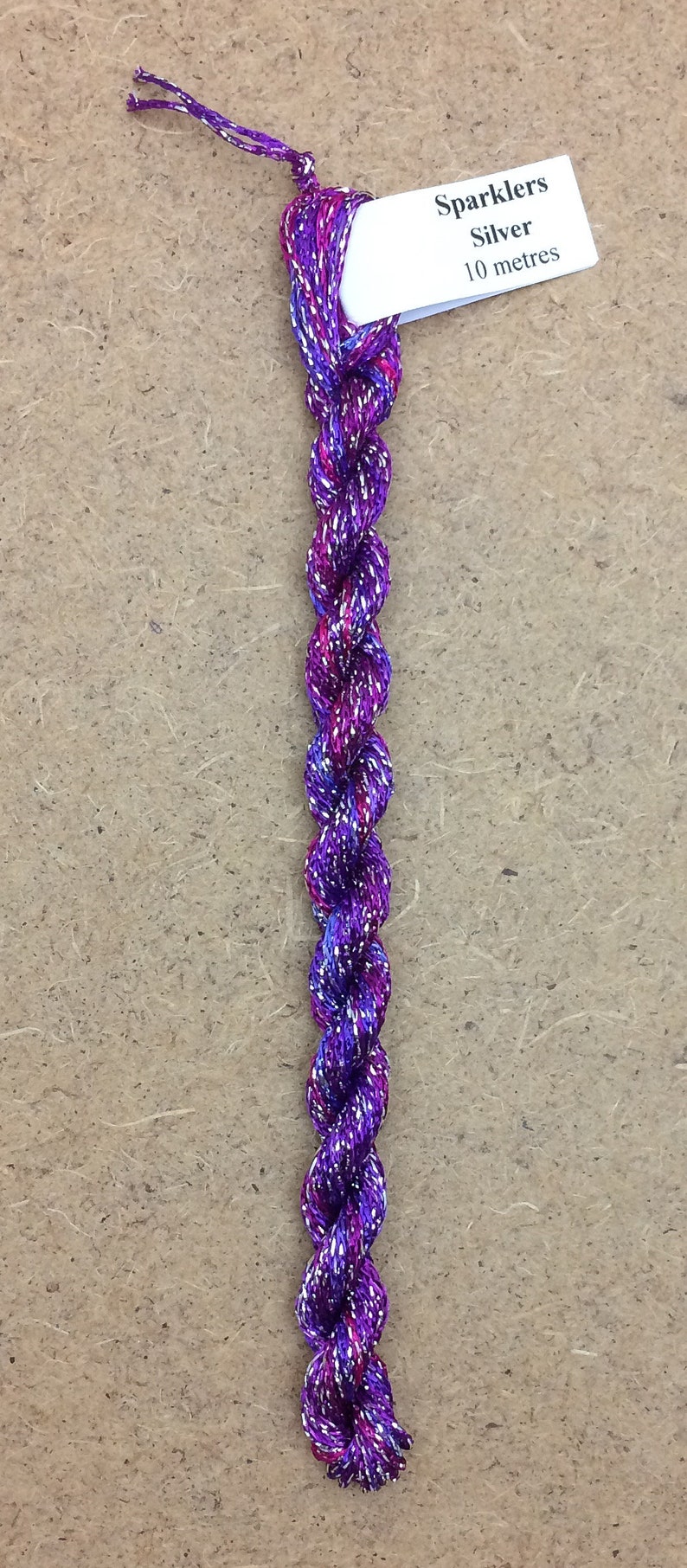 skein 10m No.05 Violet 4167 Viscose Sparkle Chainette with Silver Lurex 11 yards Embroidery Thread Floss