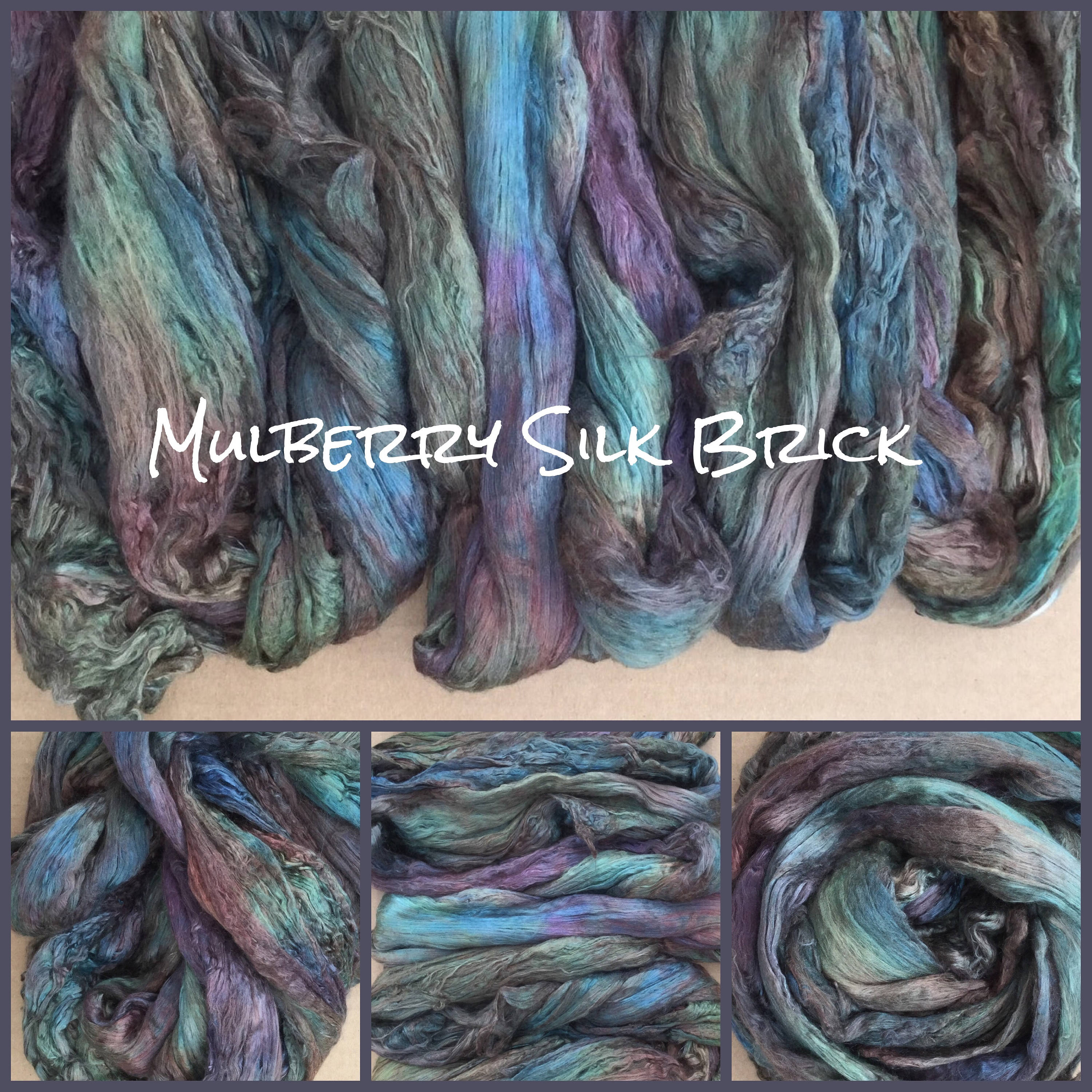 Hand Dyed A1 Silk Brick, Mulberry Silk Fibres, Silk Roving, Spinning