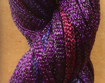 Hand Dyed Sparkle Viscose Ribbon, 10/167 Viscose Ribbon,  Embroidery, Thread, Canvaswork, Needlepoint, Colour Purple, Violet, Magenta