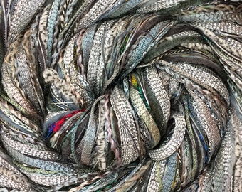 Grey Happy Bag, Mixed Thread Selection, Hand Dyed Cotton Threads, Viscose Threads, Pack colour choices across the spectrum