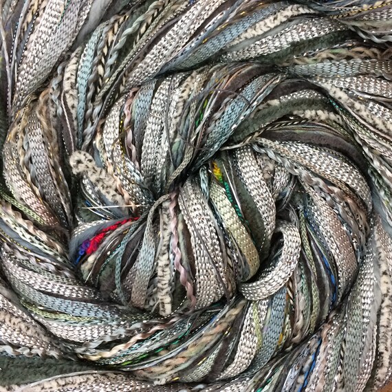 Grey Happy Bag, Mixed Thread Selection, Hand Dyed Cotton Threads, Viscose Threads, Pack colour choices across the spectrum