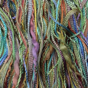 Embroidery Thread Selection, Hand Dyed,  One Off No.09 Apple, Textured Threads, Variegated Threads, Textile Art, 40m (43yds)