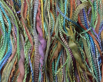 Embroidery Thread Selection, Hand Dyed,  One Off No.09 Apple, Textured Threads, Variegated Threads, Textile Art, 40m (43yds)