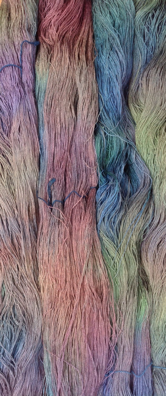 Hand-dyed Spun Silk Yarn - 60/2