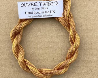 Silk 30/2 No.07 Yellow Ochre, Embroidery Thread, Hand Dyed Embroidery Thread, Artisan Thread, Textile Art, No.07 Yellow Ochre