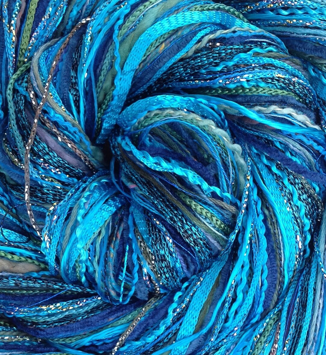 Turqiose Thread Turquoise Happy Bag, Mixed Thread Selection, Hand Dyed Cotton Threads ...