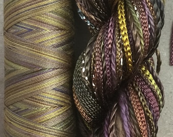 Two of a Kind, No.01 Chocolate - Hand Dyed Cotton and Viscose  Thread Selection! Hand Dyed Machine Cotton, Creative Threads, British Seller
