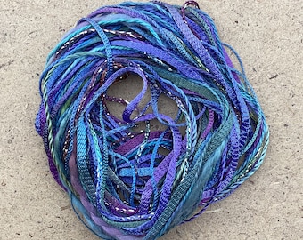 Hand Dyed Embroidery Threads, Tidbits, No.57 Oil Slick, Creative Embroidery