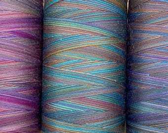 Cotton Machine Embroidery/Quilting Thread, Egyptian Giza Cotton, Variegated Colours, Special Offer, only 1 pack available, 3 x 750m (820yds)