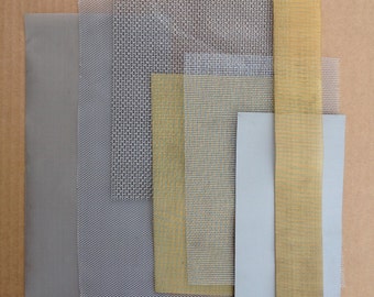 Metal Mesh Selection Pack, Woven Metal Cloth, Brass, Copper, Stainless Steel, Steampunk, Mixed Media, Metalwork, UK Seller