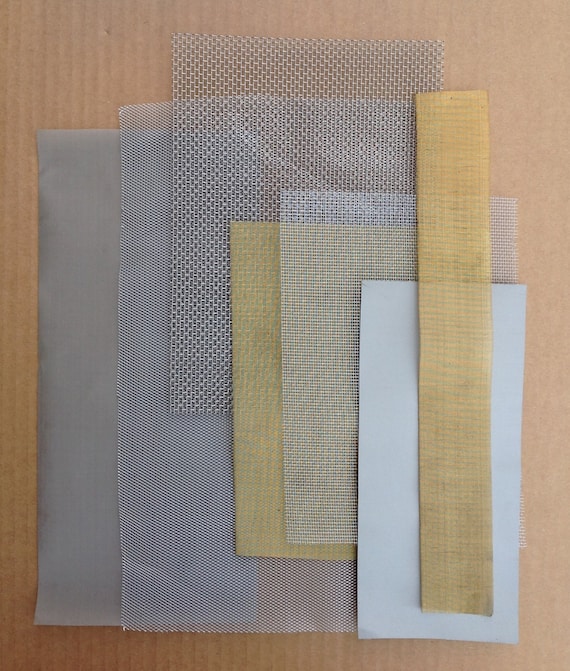 Metal Mesh Selection Pack, Woven Metal Cloth, Aluminium, Brass