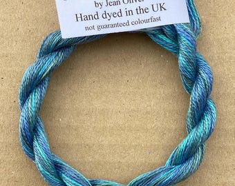 Silk Embroidery Thread, 30/2, No.08 Lagoon, Embroidery Thread, Hand Dyed, Artisan Thread, Textile Art