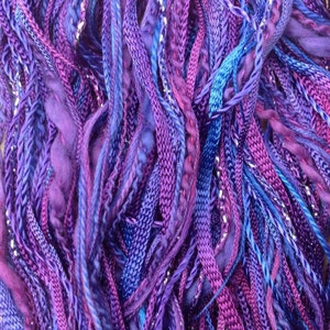 One Off, No.05 Violet, Speciality Thread Selection, Hand Dyed Cotton and Viscose Thread Selection,  Embroidery Threads.