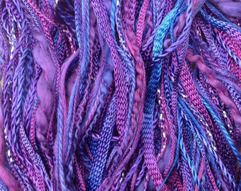 One Off, No.05 Violet, Speciality Thread Selection, Hand Dyed Cotton and Viscose Thread Selection,  Embroidery Threads.