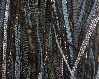 Charcoal, One Off Special, Limited Edition, Hand Dyed Embroidery Thread, Textured Threads, Variegated Threads
