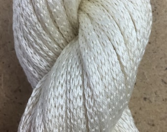 Silk Chainette, Tubular Silk Yarn, Natural Silk Chainette, Ivory Silk