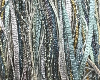 Silver Grey, One Off Special, Limited Edition, Hand Dyed Embroidery Thread, Textured Threads, Variegated Threads