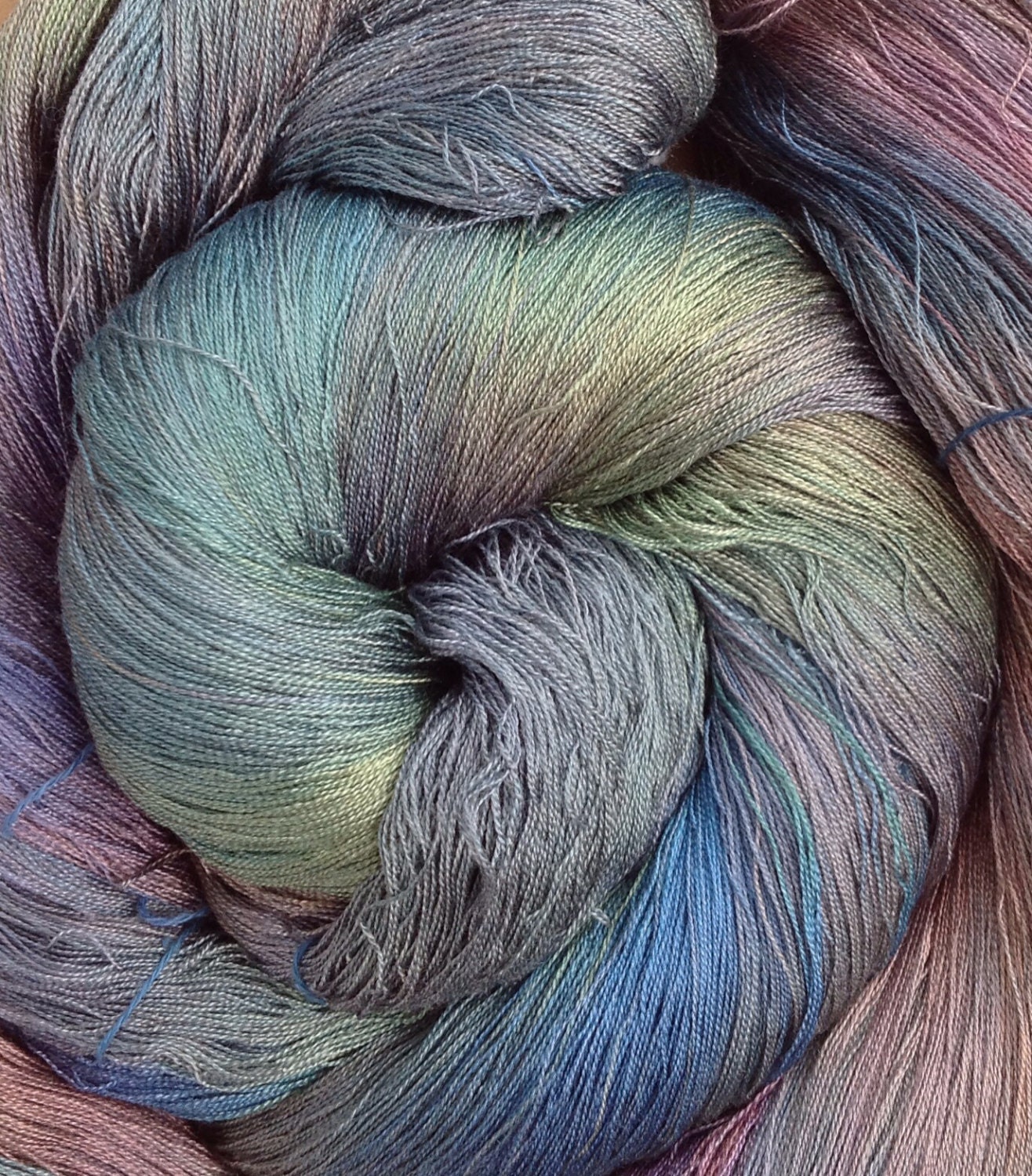 Hand Dyed Silk Yarn, Spun Silk Yarn, Weaving, Lace Knitting, 60/2