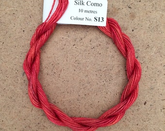 Silk Como No.13 Sunset, Hand Dyed Embroidery Thread, Artisan Thread, Textile Art