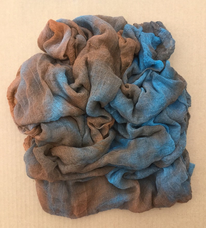 Dyed Butter Muslin Hand Dyed Gauze Colour No.21 Rust Nuno felting Cotton Scrim UK Seller Openweave Fabric