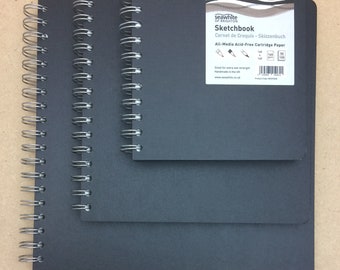 Sketchbooks, Seawhite Euro Sketchbooks, Square, Ringbound, 140mm, 195mm, 250mm