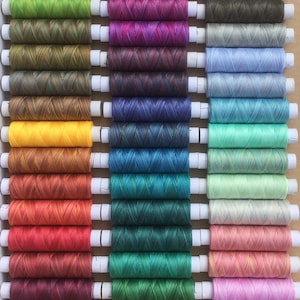 Hand Dyed Cotton Machine Thread,42 x 150m spool selection, Machine Embroidery, machine Quilting