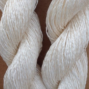 Silk 30/2 weight Yarn, Cobweb Lace Yarn, Silk Yarn, Weaving Yarn, Crochet Yarn, Natural, Undyed, Ivory, image 4